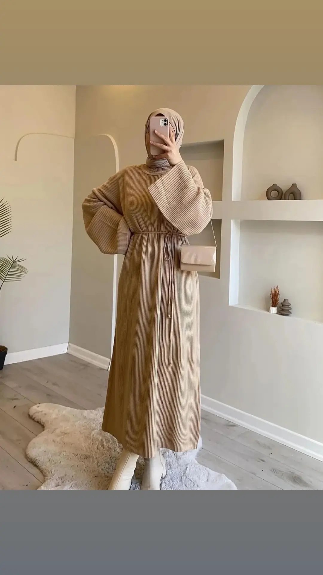 Comfy dress camel